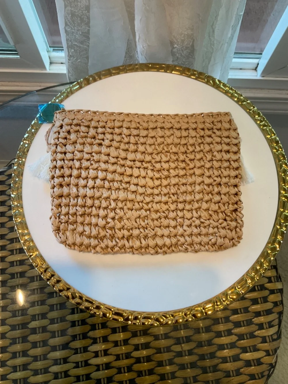 Tropical Small Straw Shell Bag - NWOT